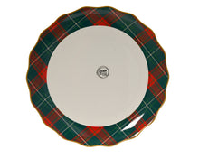 Assiette de Noël à bord tartan – Blanc