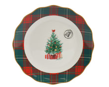 Assiette à dessert de Noël avec sapin – Blanc