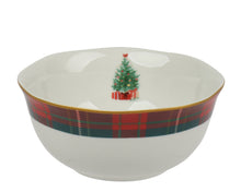 Bol de Noël avec sapin et tartan – Blanc