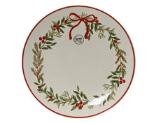 Assiette de Noël avec couronne de feuillage – Blanc