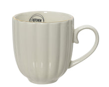 Tasse cannelée à bord doré – Blanc