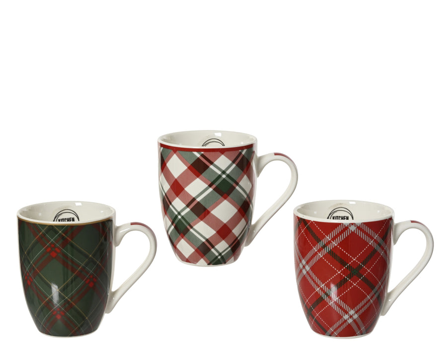 Tasses de Noël en porcelaine à motifs – Multicolore