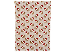 Plaid de Noël en flanelle à motif d’ours – Beige