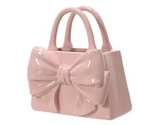 Cache-pot en forme de sac à main – Bordeaux et rose poudré