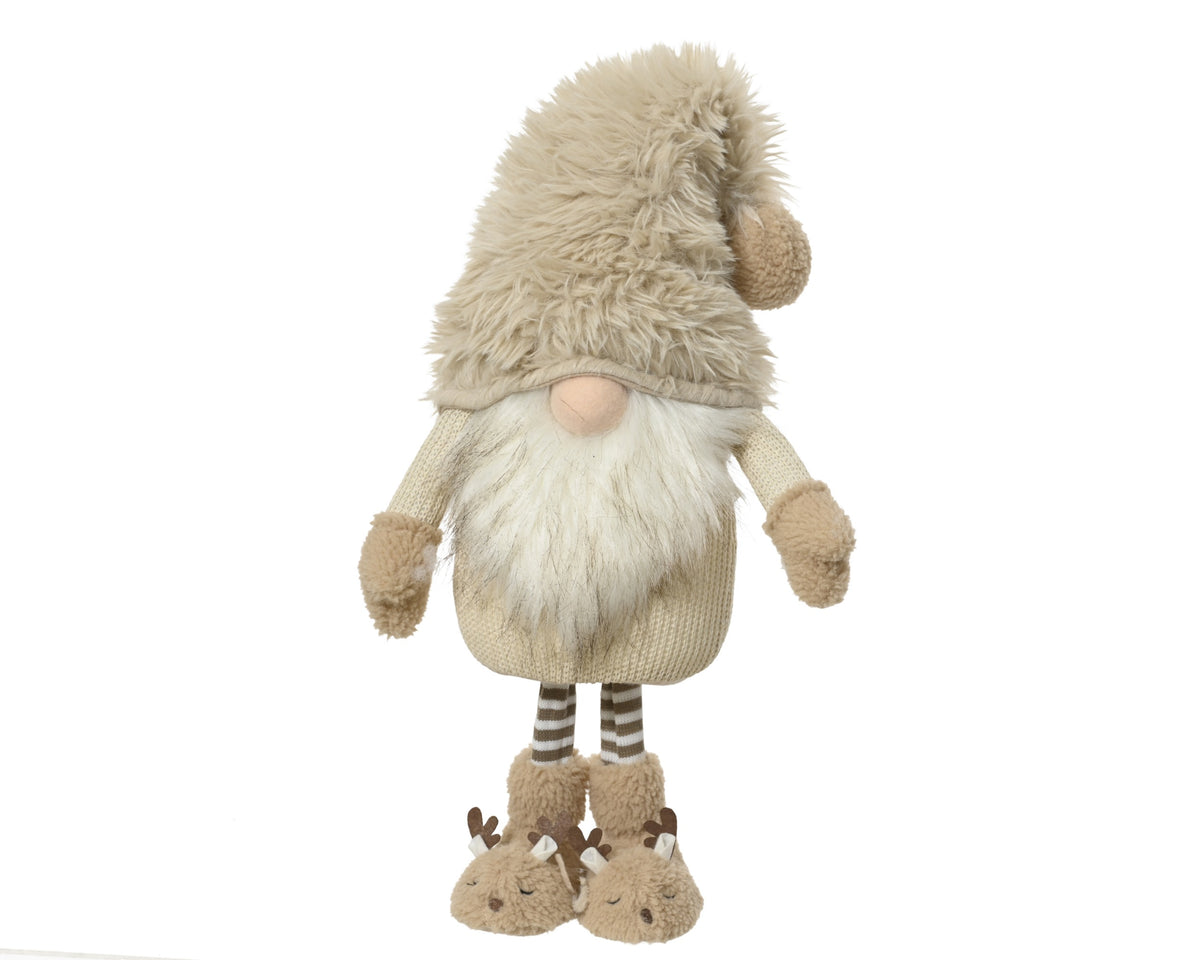 Gnome de Noël à jambes télescopiques – Crème