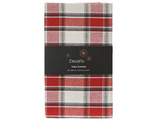 Chemin de table de Noël en coton tartan – Rouge et vert