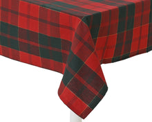 Nappe de Noël en coton tartan – Rouge et vert
