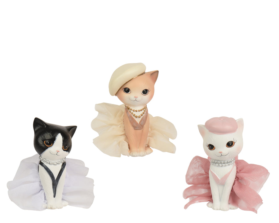 Figurine chat assise style mode – Multicolore