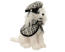 Chien décoratif de Noël à carreaux – Crème