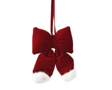 Nœud de Noël en velours – Bordeaux