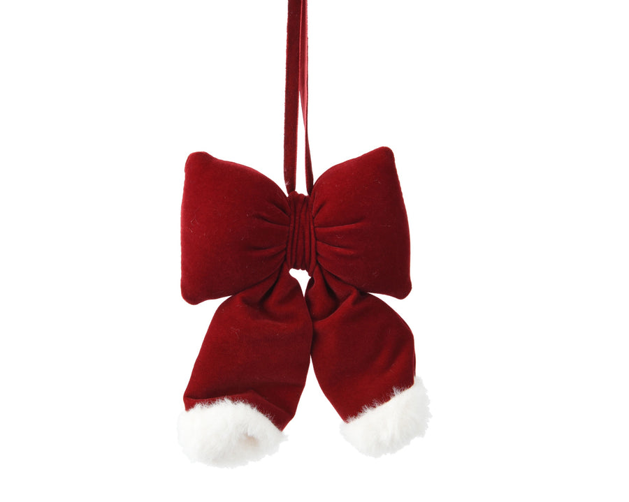 Nœud de Noël en velours – Bordeaux