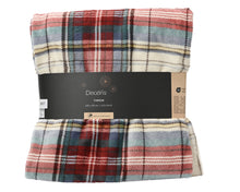 Plaid de Noël à carreaux tartan – Rouge et crème