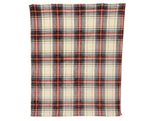 Plaid de Noël à carreaux tartan – Rouge et crème