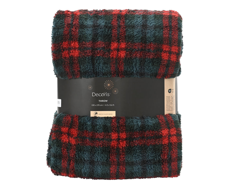 Plaid de Noël tartan foncé – Rouge et vert