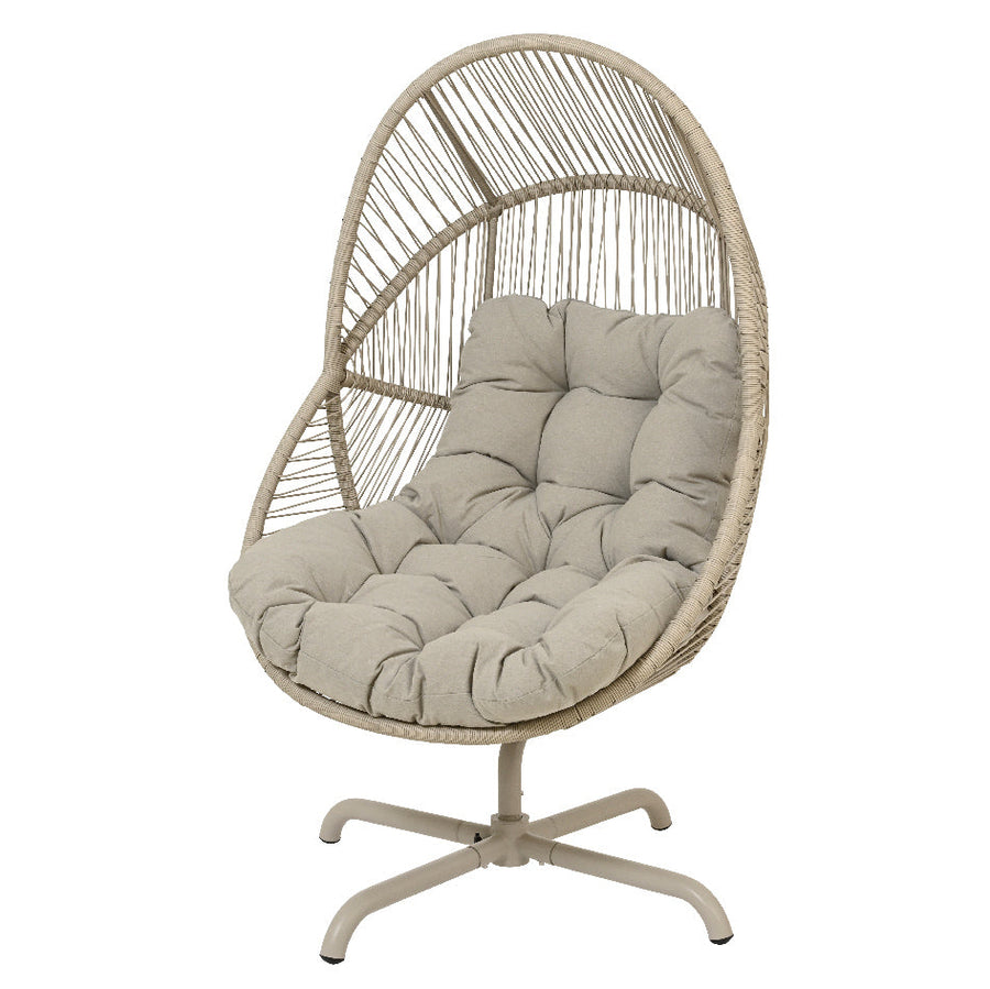Chaise œuf en rotin gris – Collection Hvar