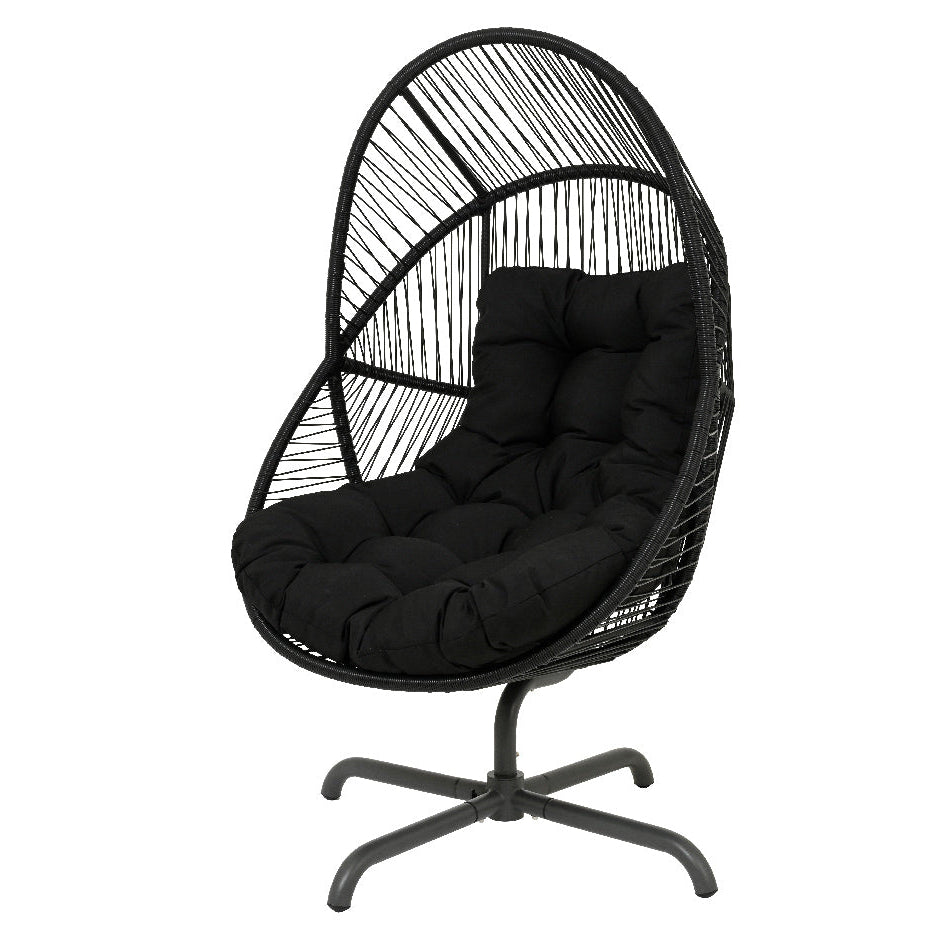 Black rattan egg chair – Hvar Collection