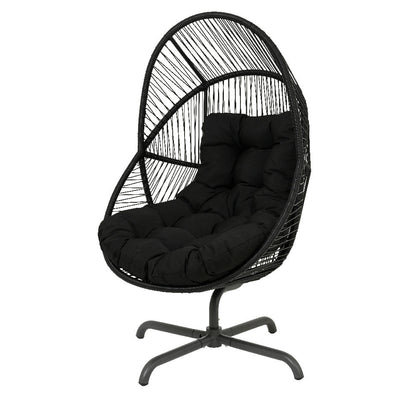 Chaise œuf en rotin noir – Collection Hvar