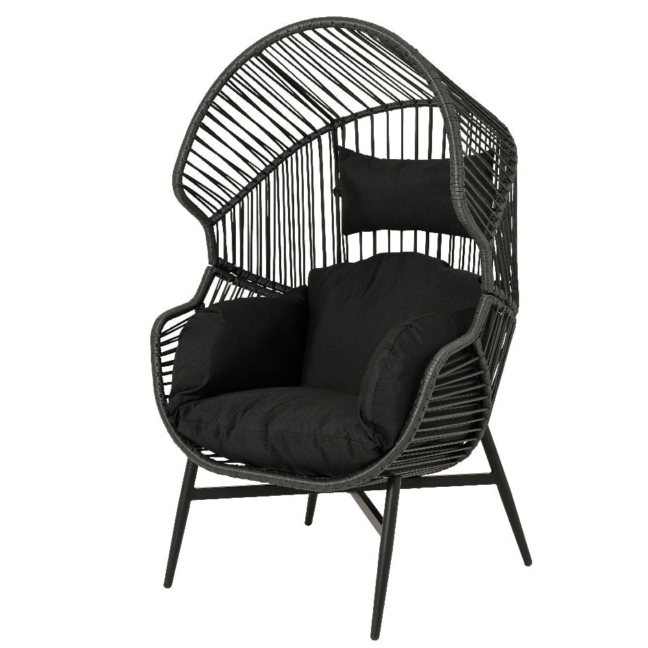 Black rattan egg chair – Fermo Collection