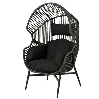 Chaise œuf en rotin noir – Collection Fermo