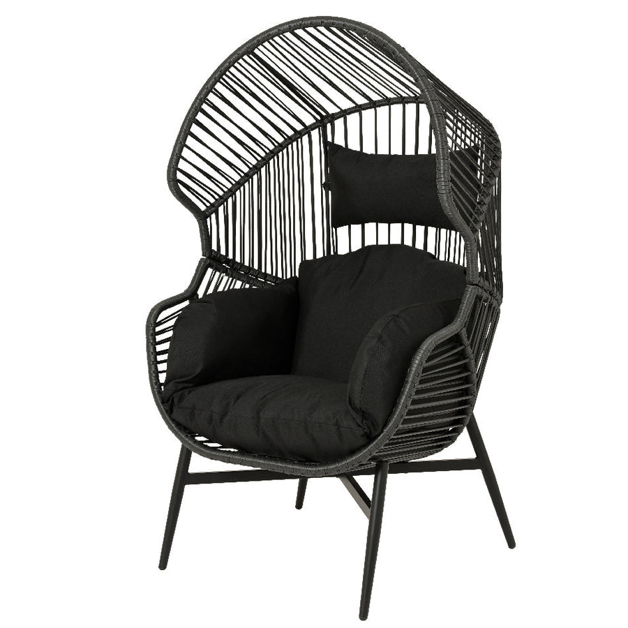 Chaise œuf en rotin noir – Collection Fermo