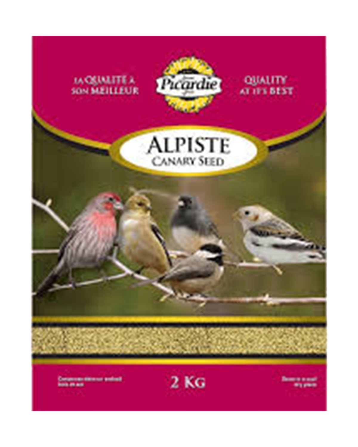 Graines d’alpiste pour oiseaux Picardie – 2 kg — photo sur fond blanc