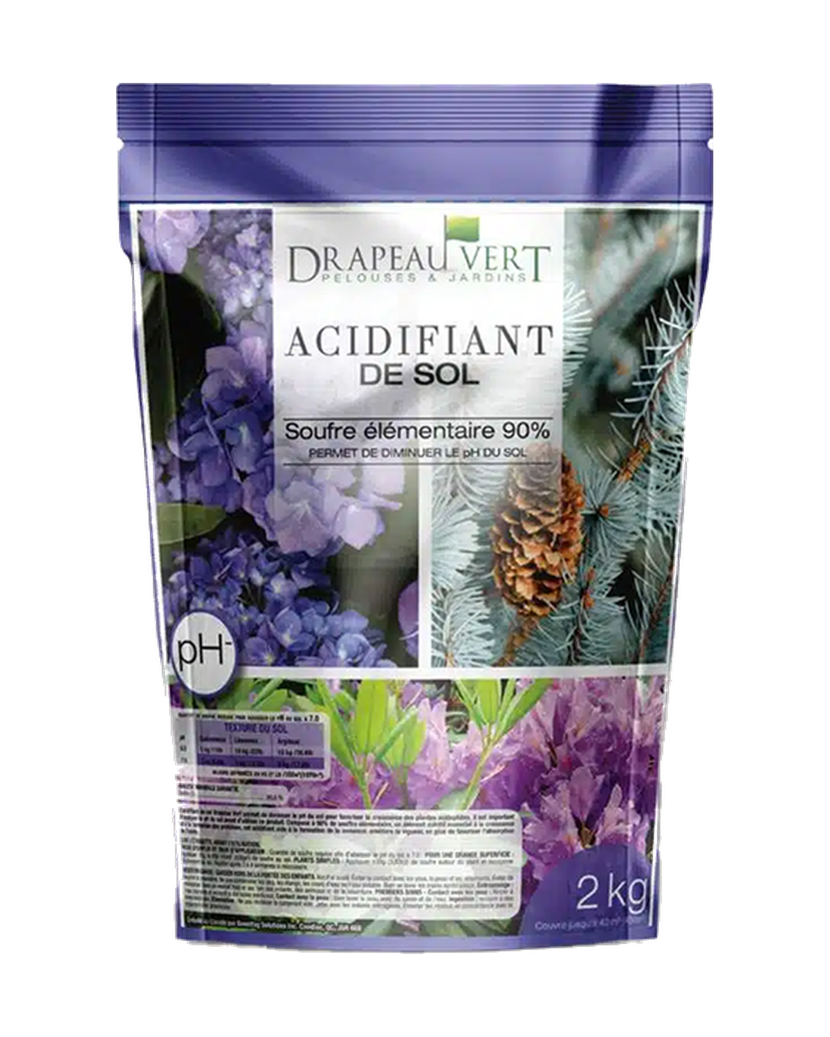 Acidifiant de sol en granulés 2 kg — photo sur fond blanc