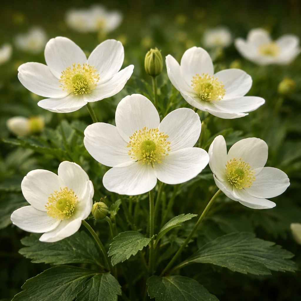 Anémone de Virginie en fleurs dans un milieu naturel.