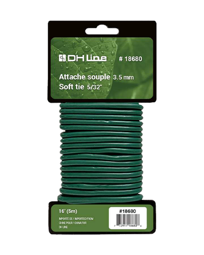 Attache souple 3,5 mm en rouleau de 5 m pour plantes et tuteurs — photo sur fond blanc