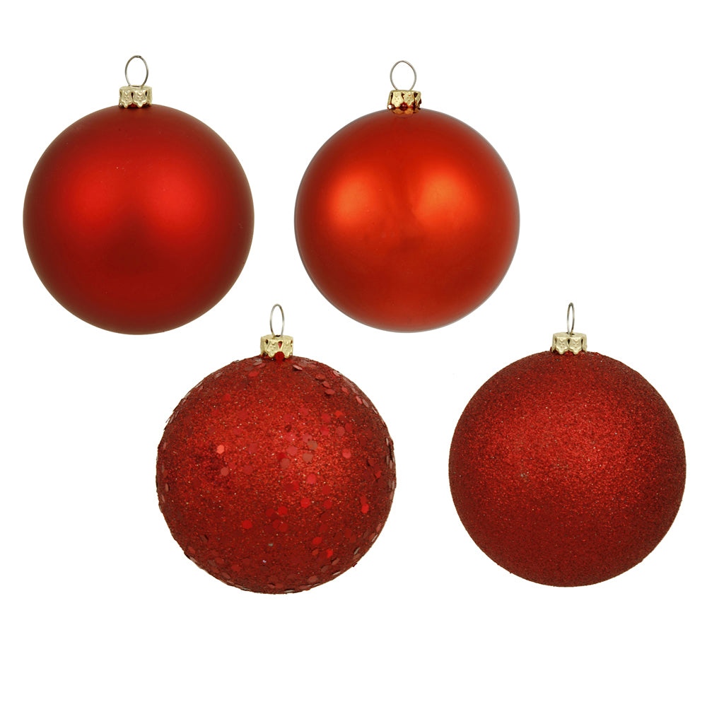 BOULES ASST.  Rouge  3"  Bte/16