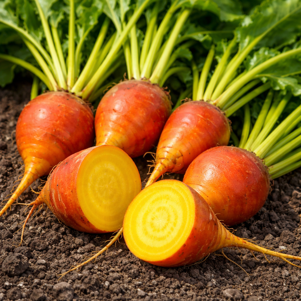 Organic 'Touchstone Gold' beetroot