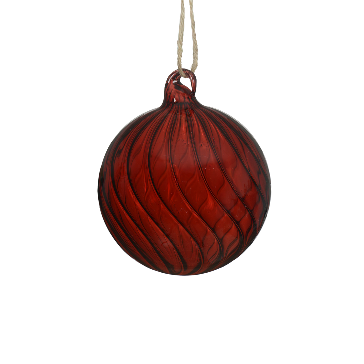 Boule de Noël en verre à tourbillon – Rouge