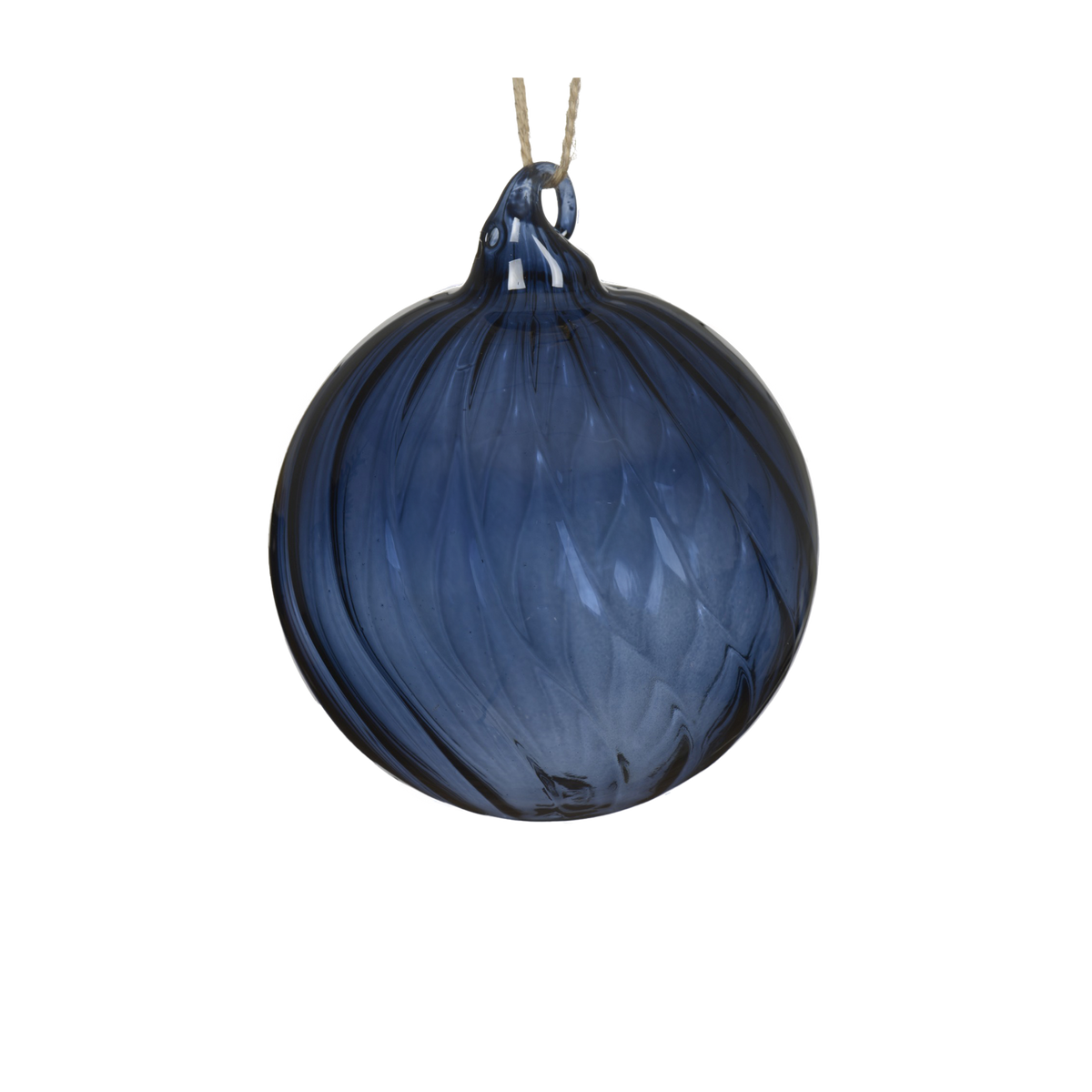 Boule de Noël en verre à tourbillon – Bleu