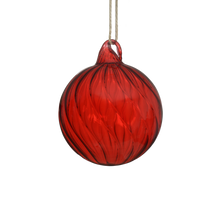 Boule de Noël en verre à tourbillon – Rouge