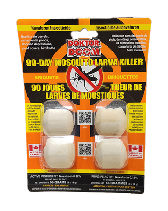 Briquettes insecticide 90 jours – Larves de moustiques Doktor Doom® — photo sur fond blanc