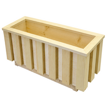 Boîte à fleurs en pin teint cèdre – 12 × 30 × 15 po