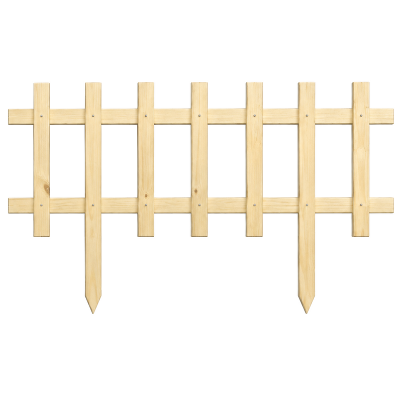Clôture décorative de jardin en pin teint cèdre – 30 × 12 po