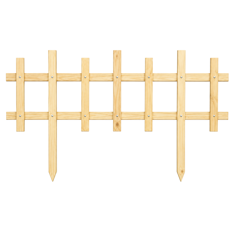 Clôture décorative de jardin en pin teint cèdre – 36 × 14 po