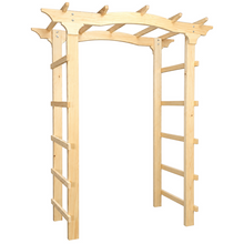 Tonnelle de jardin sans barrière en pin teint cèdre – 47 × 24 × 84 po