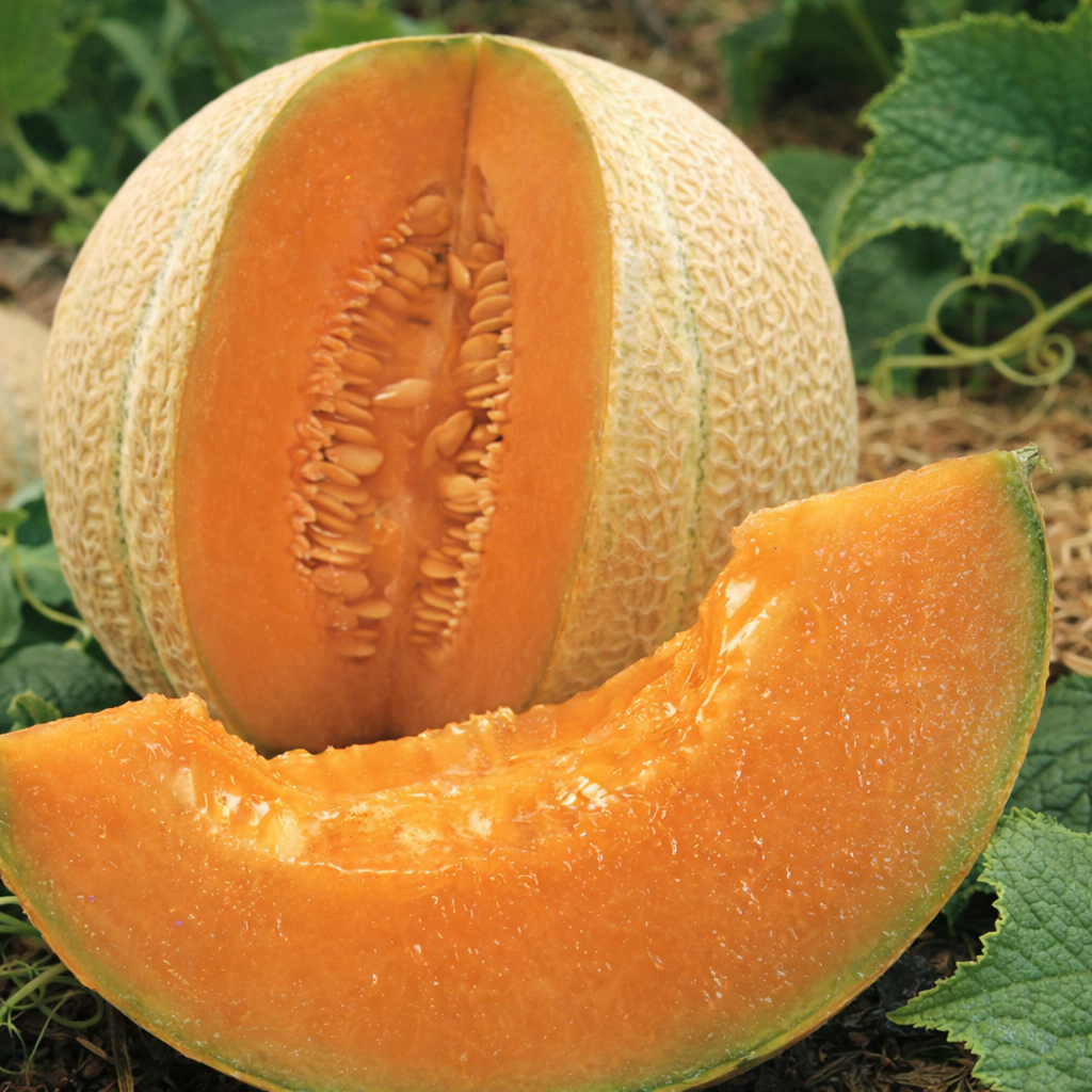 Organic cantaloupe 'Hearts of Gold'