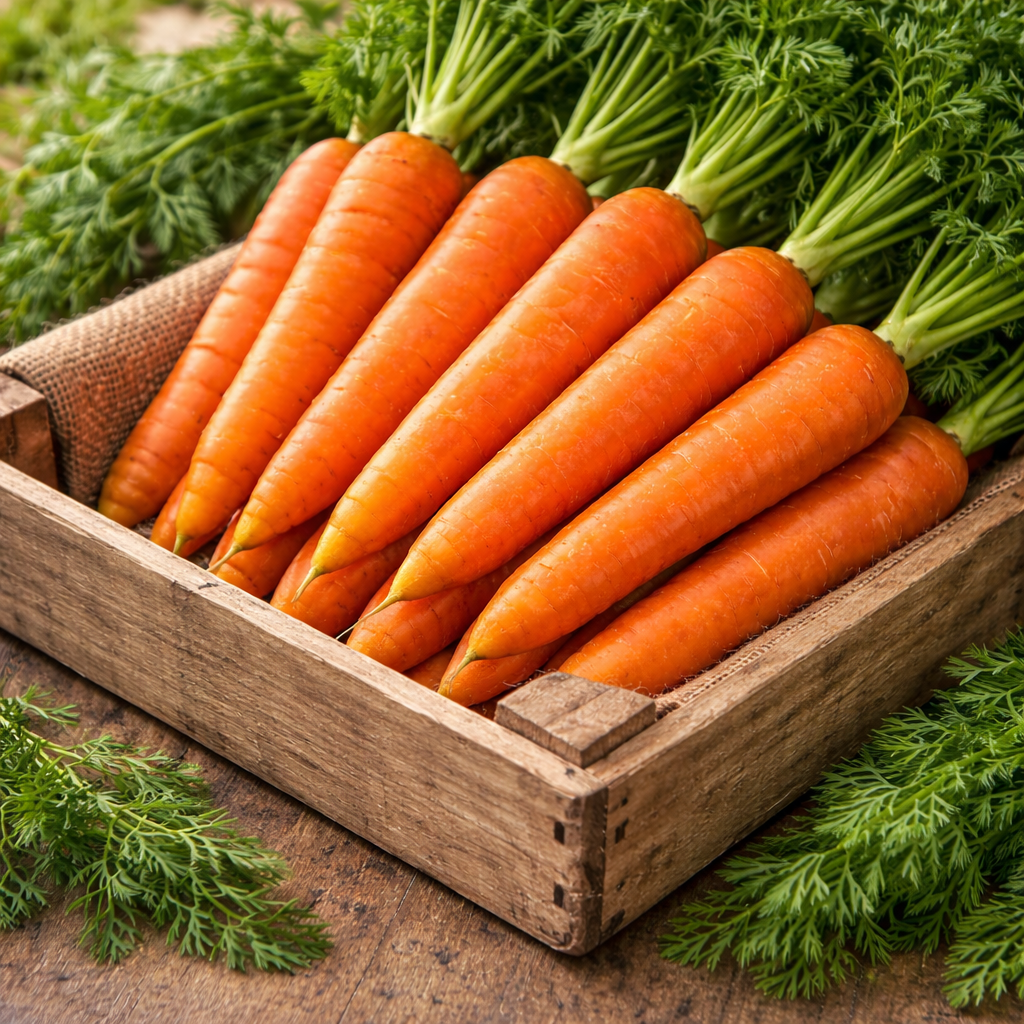 'Nantes Sans Cœur' carrot on a ribbon