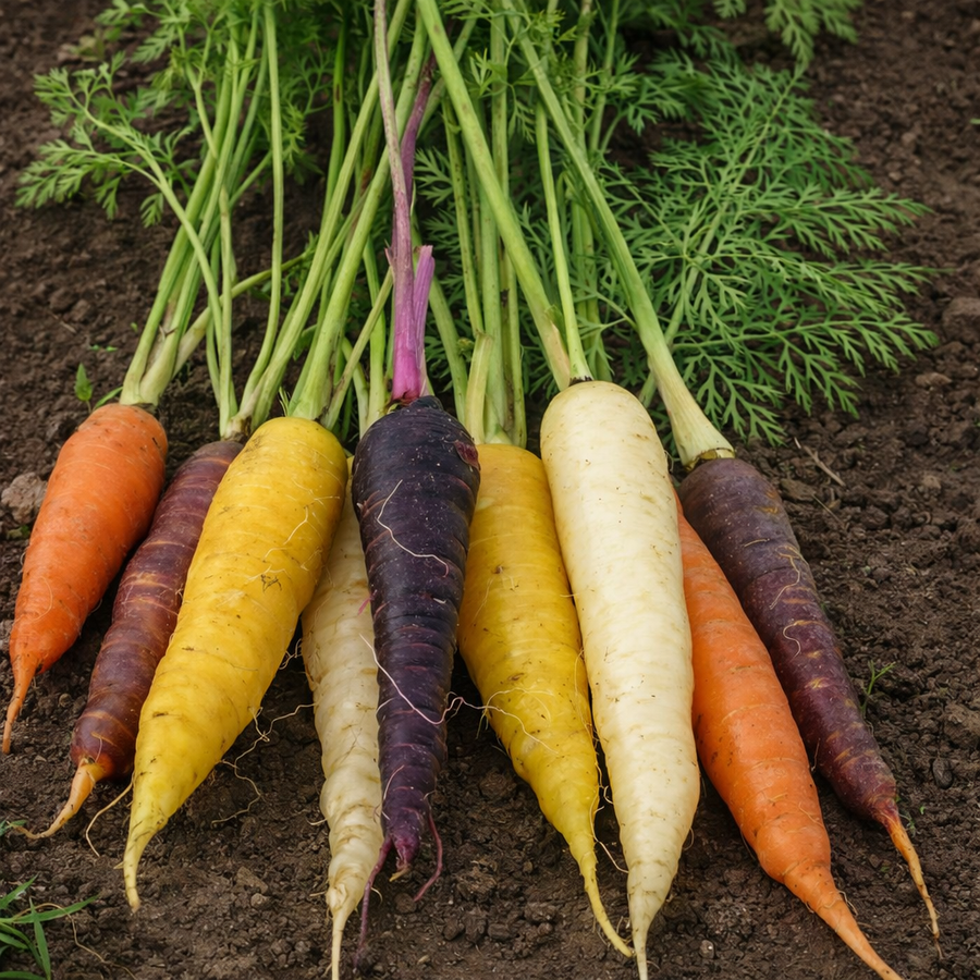 Untreated carrot colour mix on tape (<em>Daucus carota</em>)