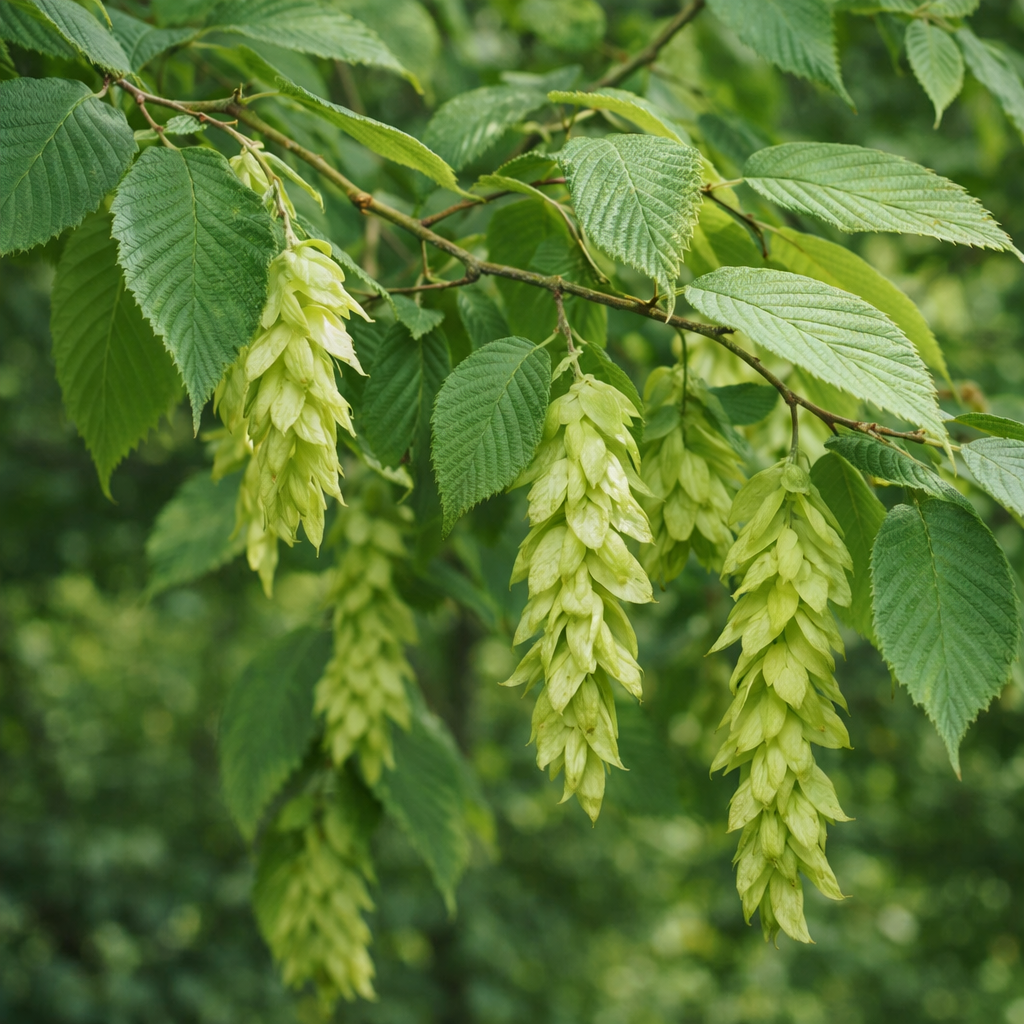 Charme de Caroline, arbre indigène au feuillage vert.