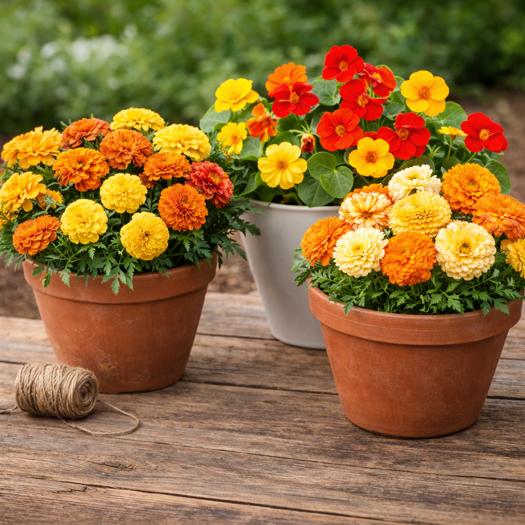 Companion flower collection (Calendula, Nasturtium & Marigolds)