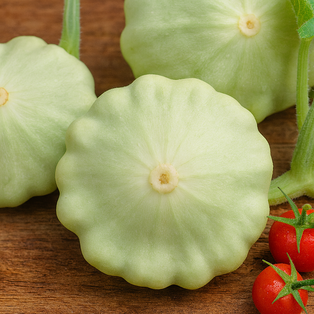 Organic 'Early Bush Scallop' squash