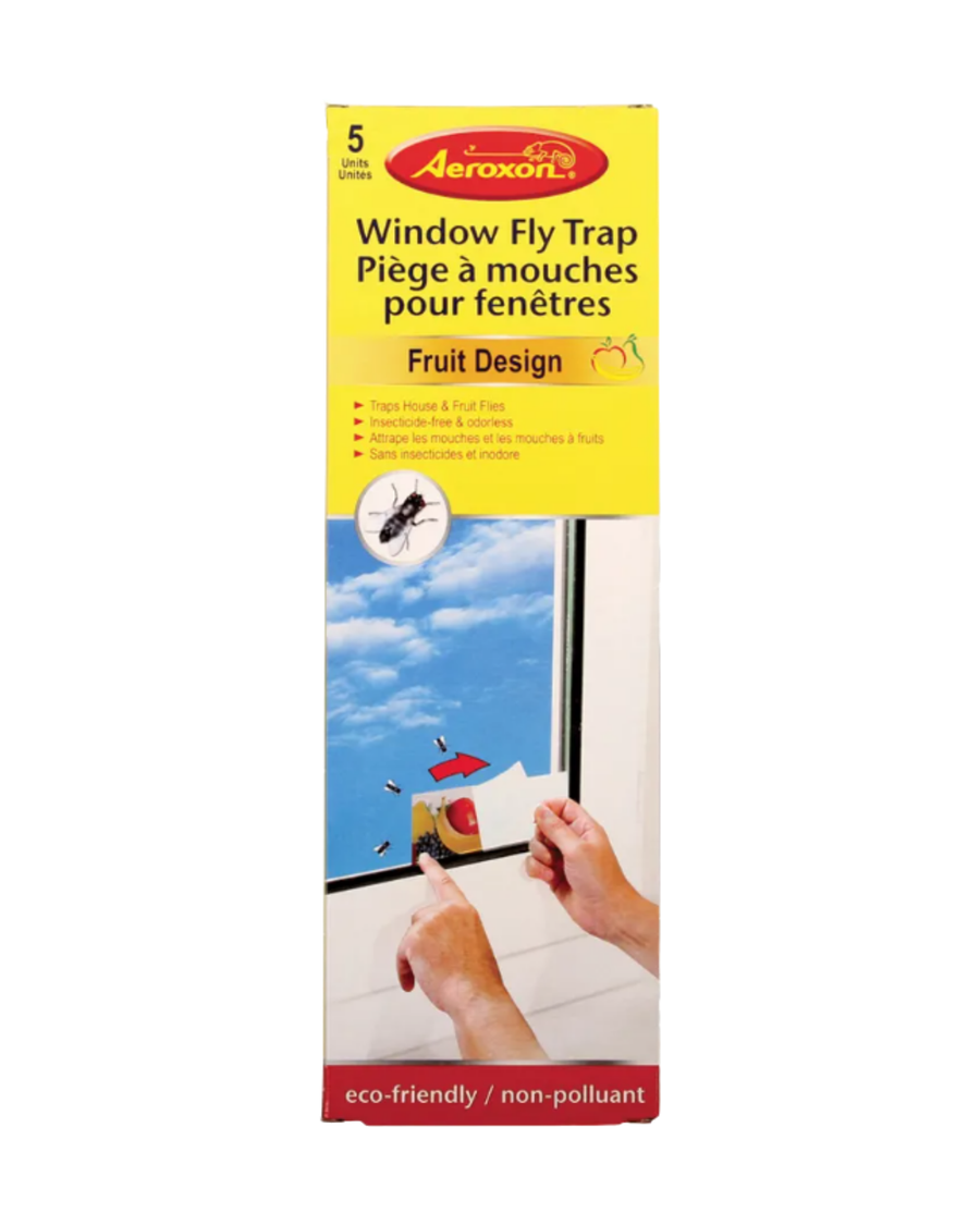 Piège à mouches pour fenêtre Aeroxon, design fruit, 5 unités — photo sur fond blanc