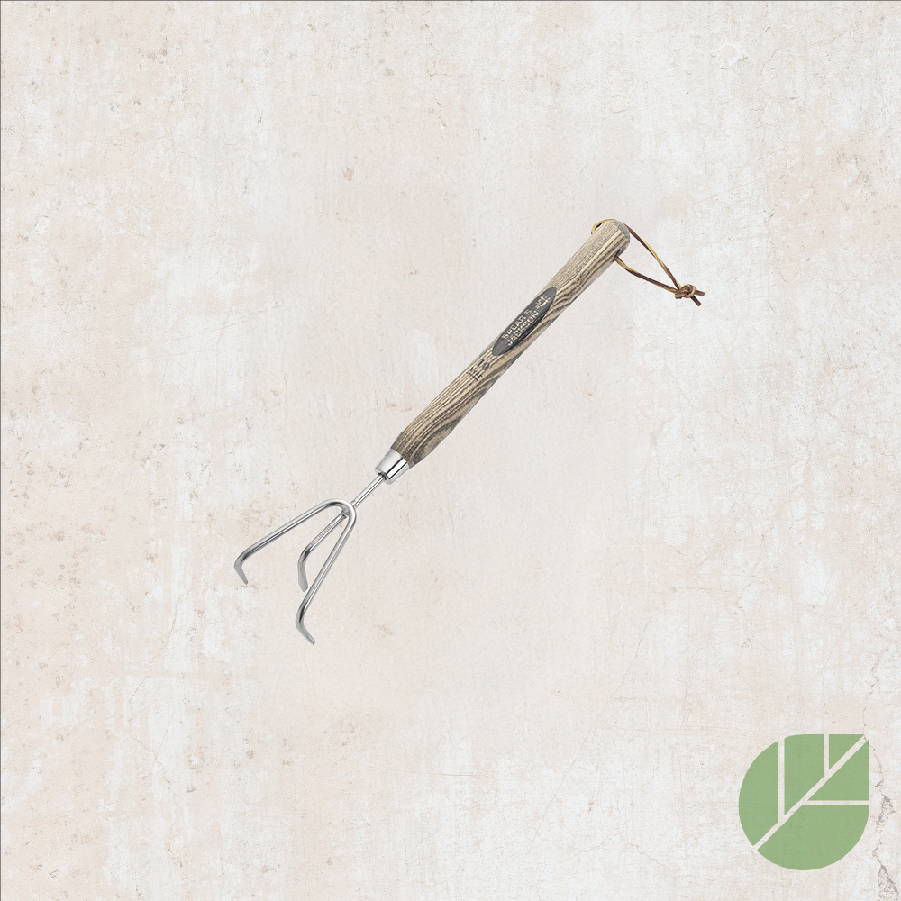 Traditional stainless steel 12" 3-tine cultivator