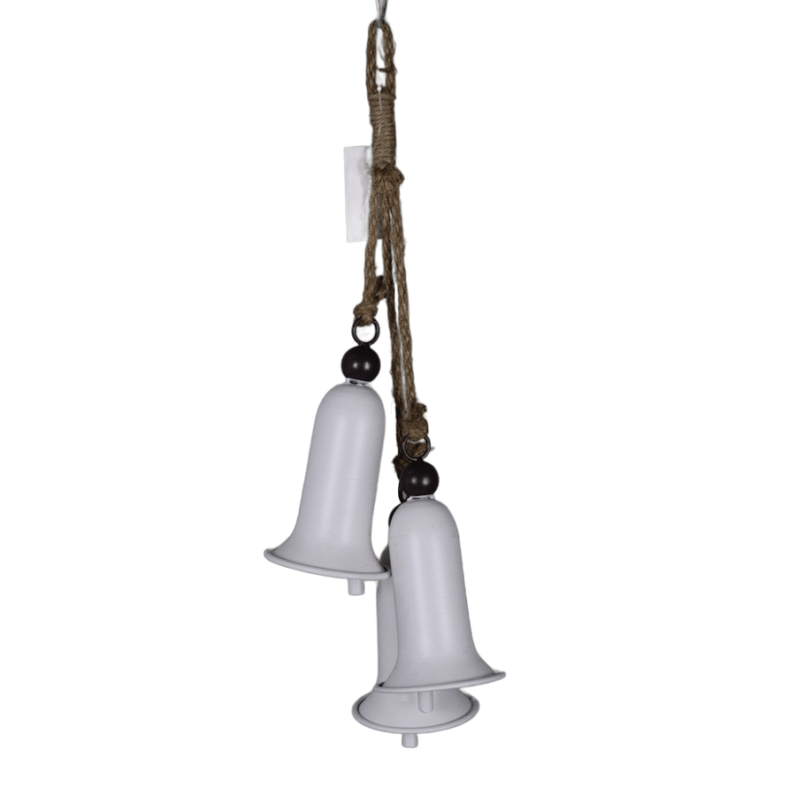 Ornement clochette suspendu — Blanc / H. 18,5 po sur fond blanc