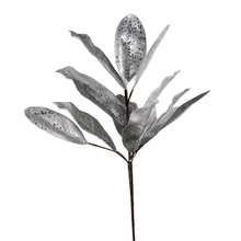 Bouquet de feuilles métallisées scintillantes – Platine