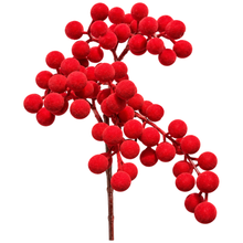 Tige de baies floquées – Rouge