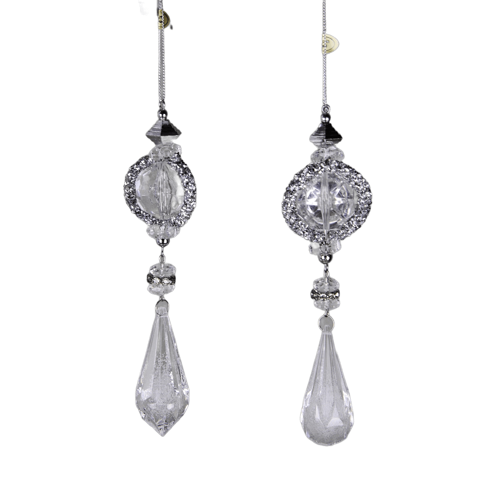 Ornement goutte bijou en cristal, 2 modèles assortis